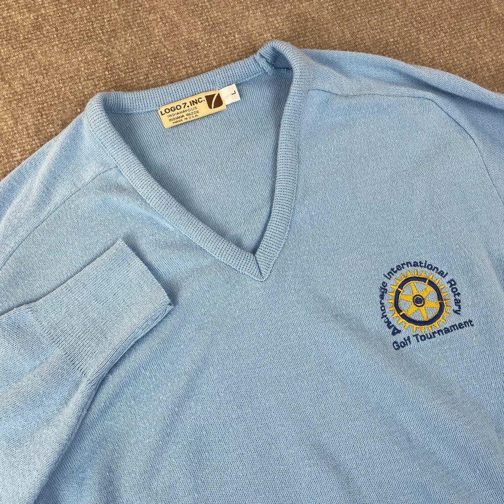 VTG Logo 7 Sweater Men L Blue Anchorage International Golf Tournament USA‎ Made